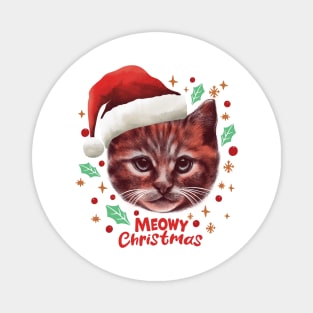 Meowy Christmas Magnet